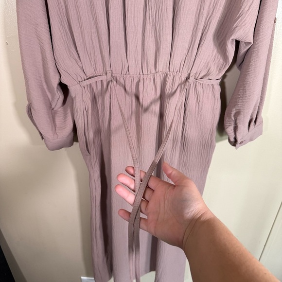 NWT Max Studio Taupe Long Sleeve Button up Dress size Medium - Picture 8 of 10